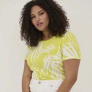 Torrid Perfect Super Soft Crew Neck Short Sleeve Tee Tropical - Size 1X …